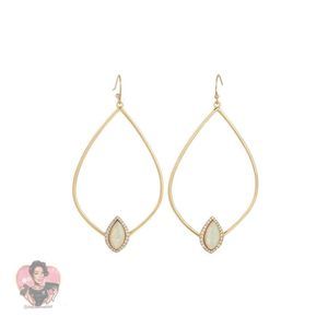 MODERNE MONOCLE Tempest Gold White Opal Earrings